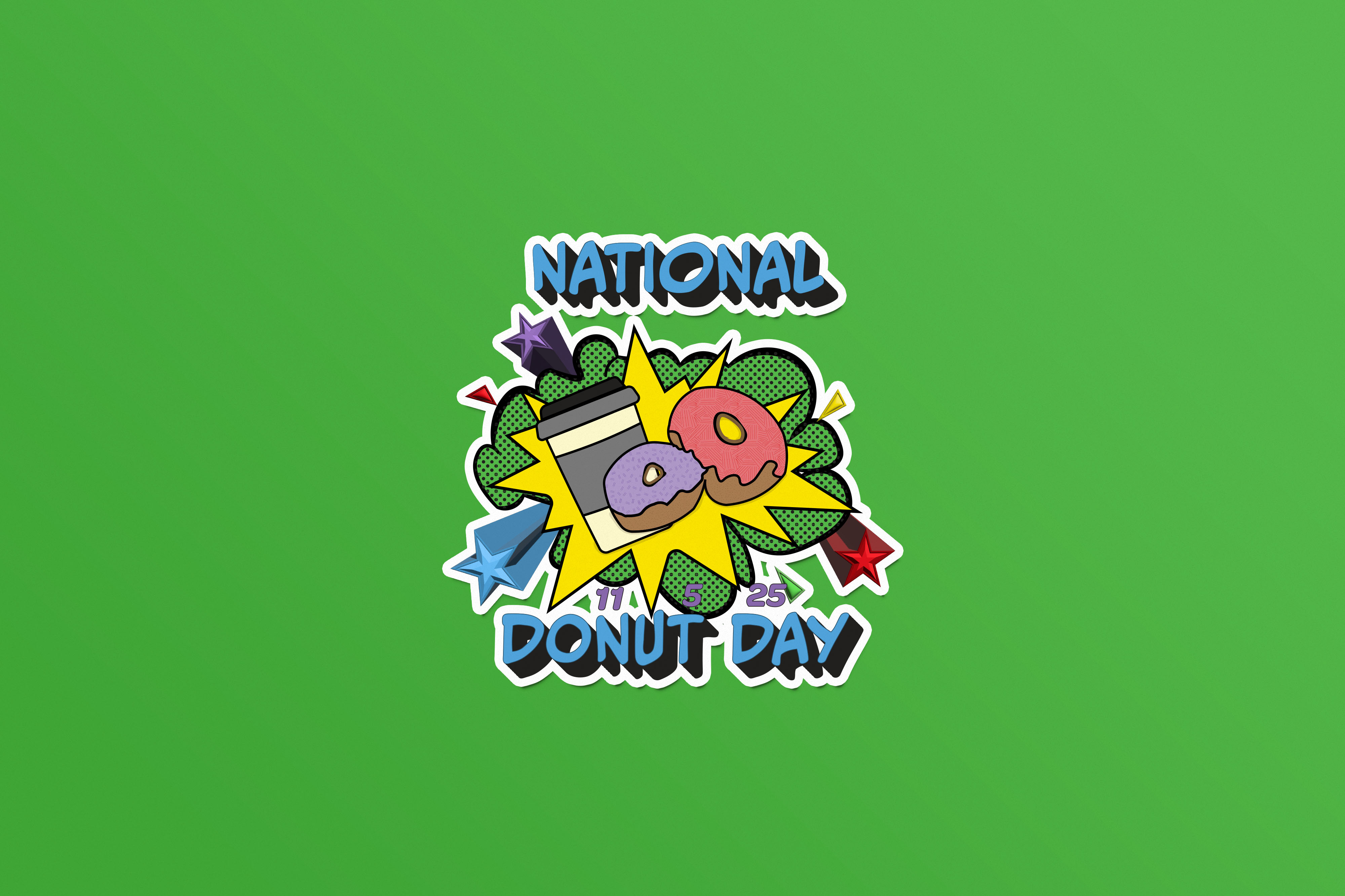 donut sticker mockup